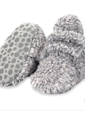 Zutano Plush Gray Baby Walker Shoes